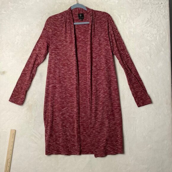 Bobeau Collection Long Cardigan Sweater Women Small Red USA Made Ribbed - Picture 8 of 8